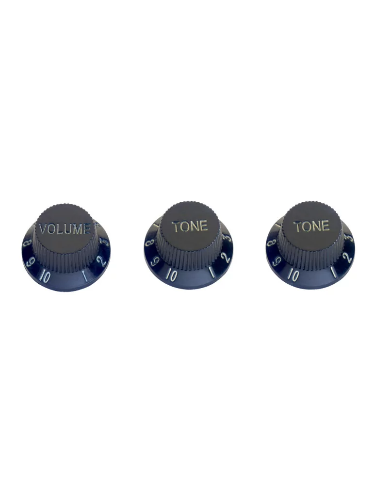  STAGG SP-KNST-BLK Perillas de volumen y tono (x 2) para guitarra eléctrica tipo S, letras negras y blancas|MusicGoodDeal 