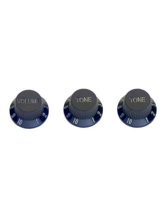  STAGG SP-KNST-BLK Perillas de volumen y tono (x 2) para guitarra eléctrica tipo S, letras negras y blancas|MusicGoodDeal 