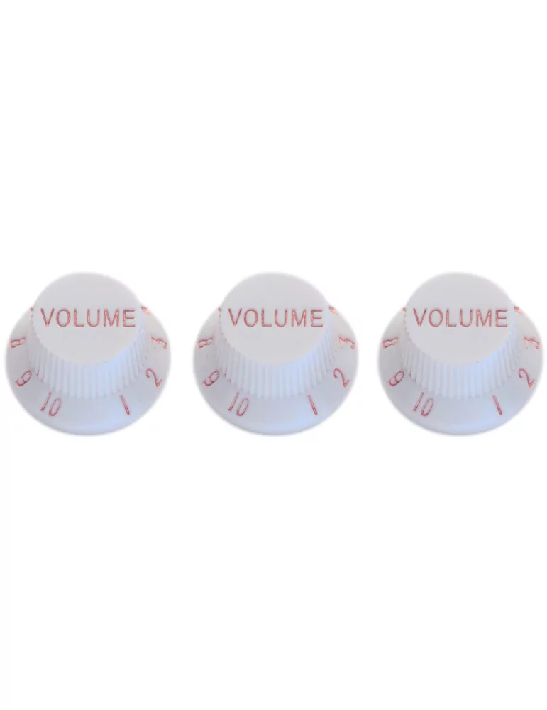  STAGG SP-KNST-WH Perillas de volumen y tono (x 2) para guitarra eléctrica tipo S, letras blancas y doradas|MusicGoodDeal 