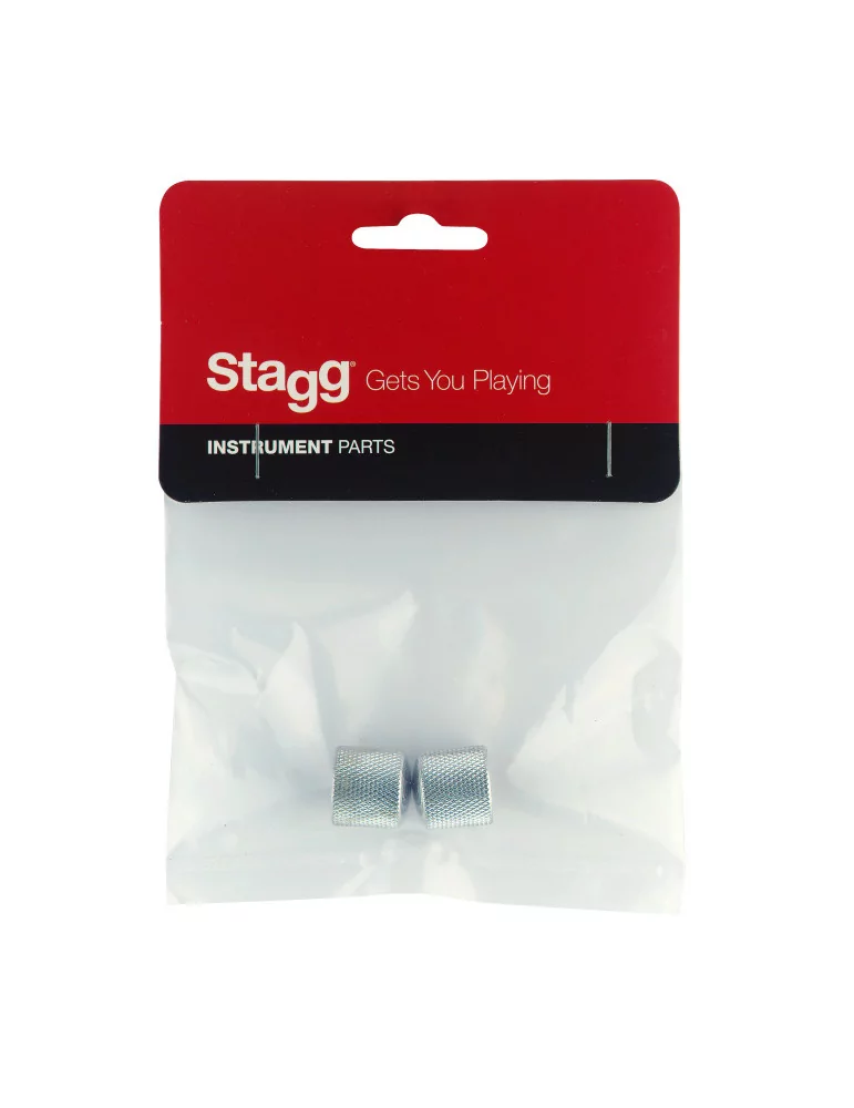  STAGG SP-KNTV-CH Perillas de volumen y tono para guitarra eléctrica tipo T, acabado cromado|MusicGoodDeal 