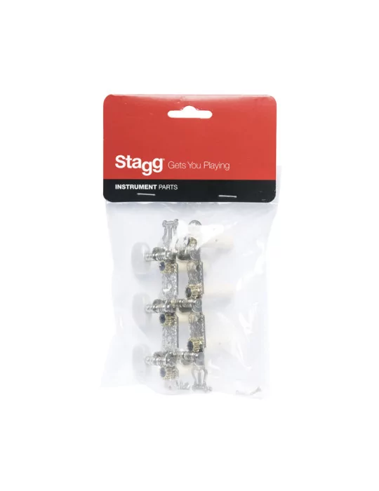  STAGG SP-MHCL-STD Open machine heads 3 x 3, classical type, for acoustic guitar, chromed|MusicGoodDeal 