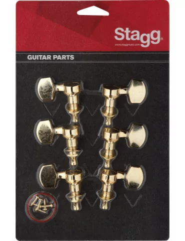  STAGG KG371GD Afinadores de oro individuales para guitarras eléctricas o folk, 3G + 3D|MusicGoodDeal 