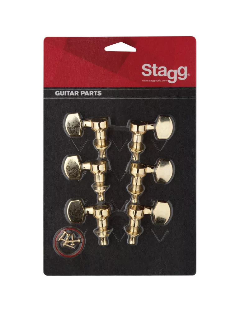  STAGG KG371GD Afinadores de oro individuales para guitarras eléctricas o folk, 3G + 3D|MusicGoodDeal 