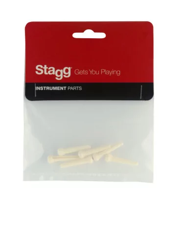  STAGG SP-PIWS-WH Clavijas de puente para guitarra acústica, plástico, color blanco envejecido|MusicGoodDeal  2
