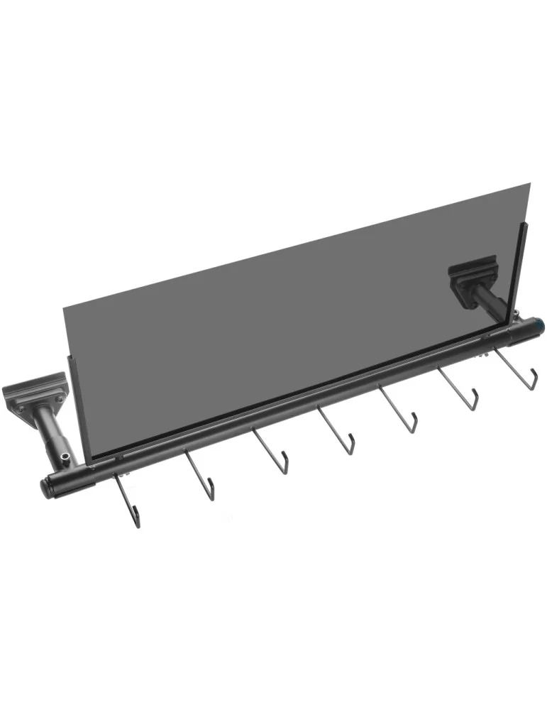  STAGG SLA-STRAP1 Soporte de pared de hierro negro para correas, con 7 ganchos y 1 marco de panel|MusicGoodDeal 