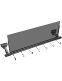  STAGG SLA-STRAP1 Black iron slatwall display for straps with 7 hooks and 1 frame for signboard|MusicGoodDeal 
