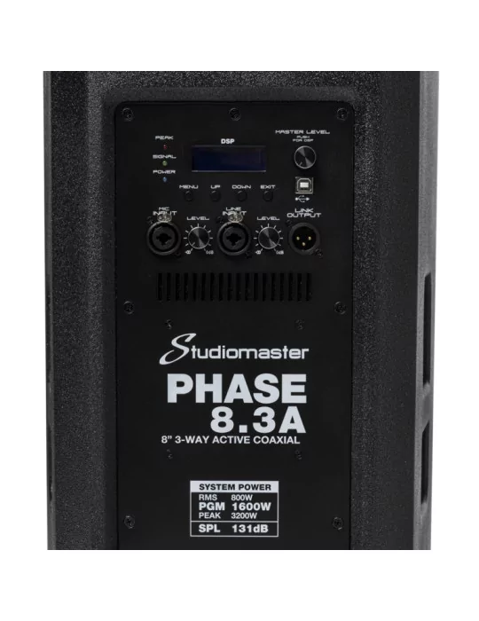  STUDIOMASTER PHASE 8.3A ACT.SPEAKER CAB.3x8" 3 WAY+DSP|MusicGoodDeal 