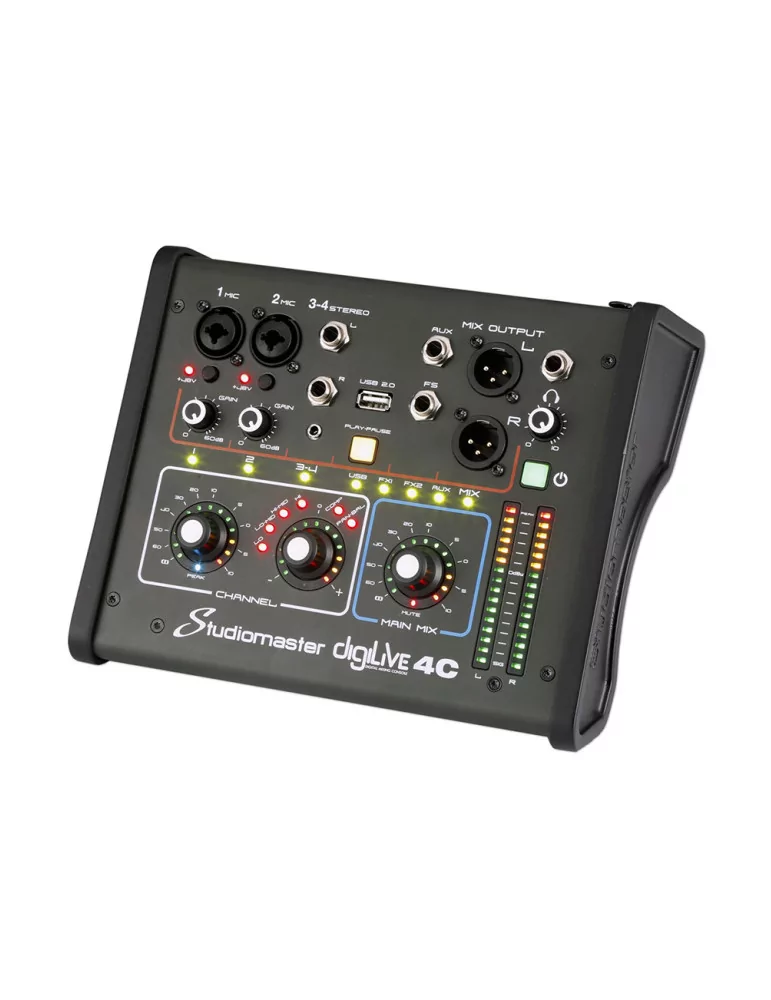  STUDIOMASTER DIGILIVE4C DigiLiVe8c digital mixing console, 4 inputs, 2 Fx busses, 1 mono Aux|MusicGoodDeal 