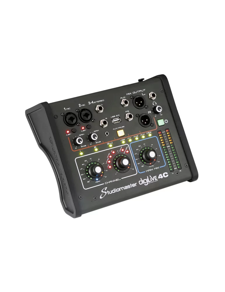  STUDIOMASTER DIGILIVE4C DigiLiVe8c digital mixing console, 4 inputs, 2 Fx busses, 1 mono Aux|MusicGoodDeal 