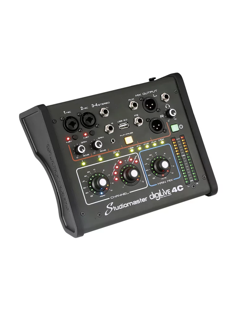  STUDIOMASTER DIGILIVE4C DigiLiVe8c digital mixing console, 4 inputs, 2 Fx busses, 1 mono Aux|MusicGoodDeal 