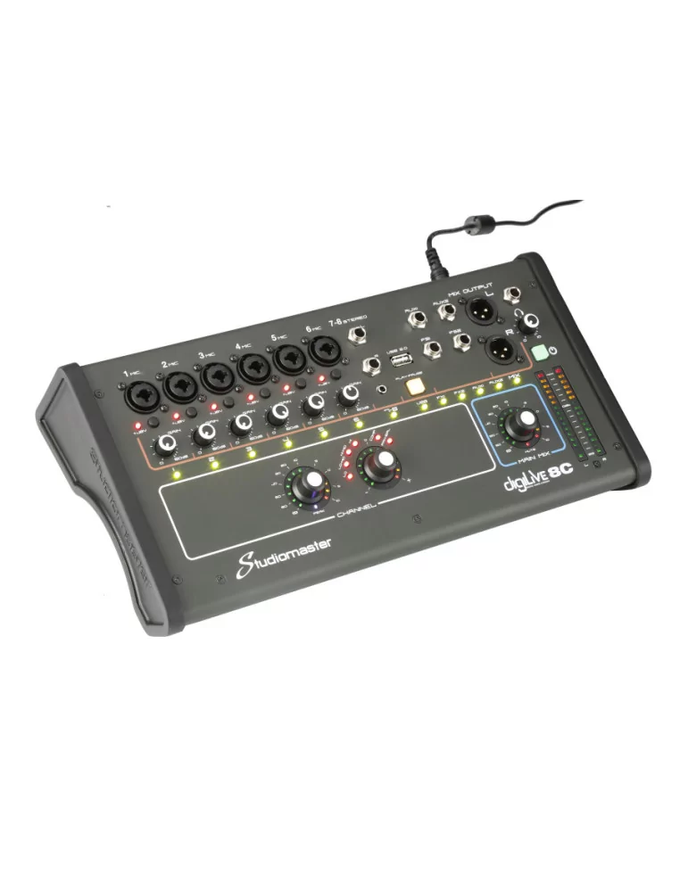  STUDIOMASTER DIGILIVE8C DigiLiVe8c digital mixing console, 8 inputs, 8 bus, 4 outputs|MusicGoodDeal 