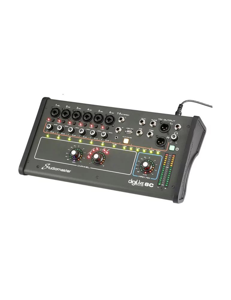  STUDIOMASTER DIGILIVE8C DigiLiVe8c digital mixing console, 8 inputs, 8 bus, 4 outputs|MusicGoodDeal 