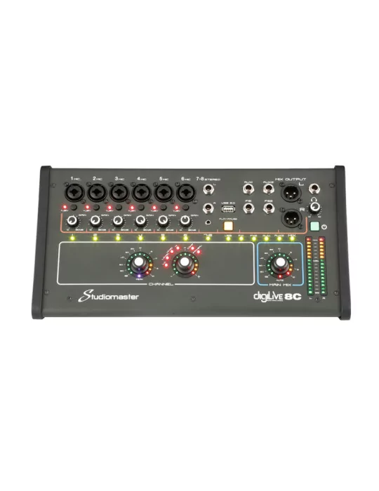  STUDIOMASTER DIGILIVE8C DigiLiVe8c digital mixing console, 8 inputs, 8 bus, 4 outputs|MusicGoodDeal 