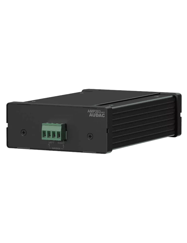  AUDAC AMP203 Clase D - DANTE 2x30W-POE Mini Amp estéreo|MusicGoodDeal 