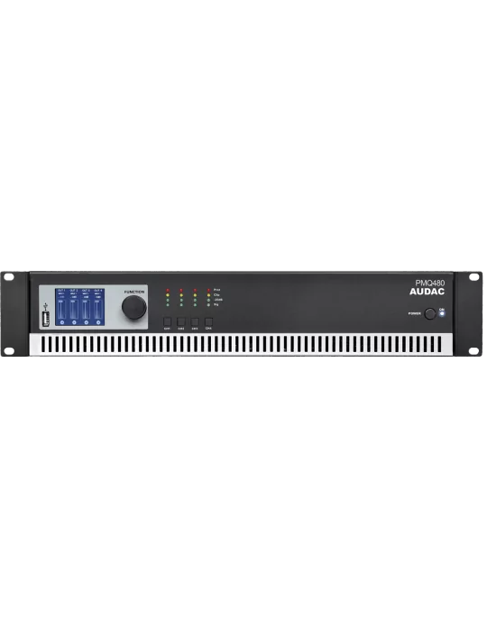  AUDAC PMQ480 4 Canales de baja impedancia y 100V - WAVEDYNAMICS 4 x 480W/100V-8Ohms|MusicGoodDeal 