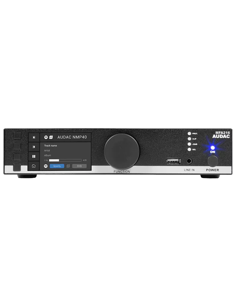  AUDAC MFA216 MFA Series - Multifunction Amplifier 2x80W-100V|MusicGoodDeal 