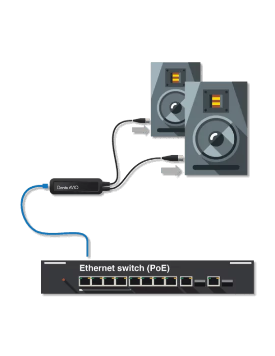  DANTE ADP-DAO-AU-0X2 Dante to 2 audio outputs adapter|MusicGoodDeal 