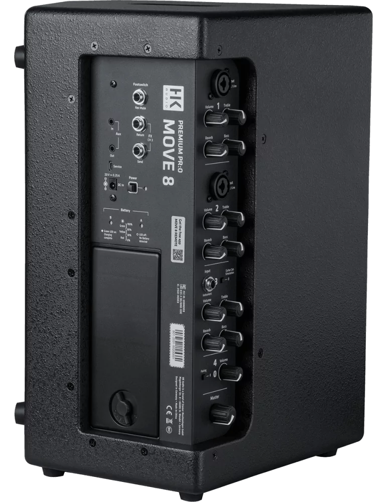  HK AUDIO MOVE8 Altavoz a pilas - amplificador de 2 vías de 8"/1" de 60W versátil|MusicGoodDeal 