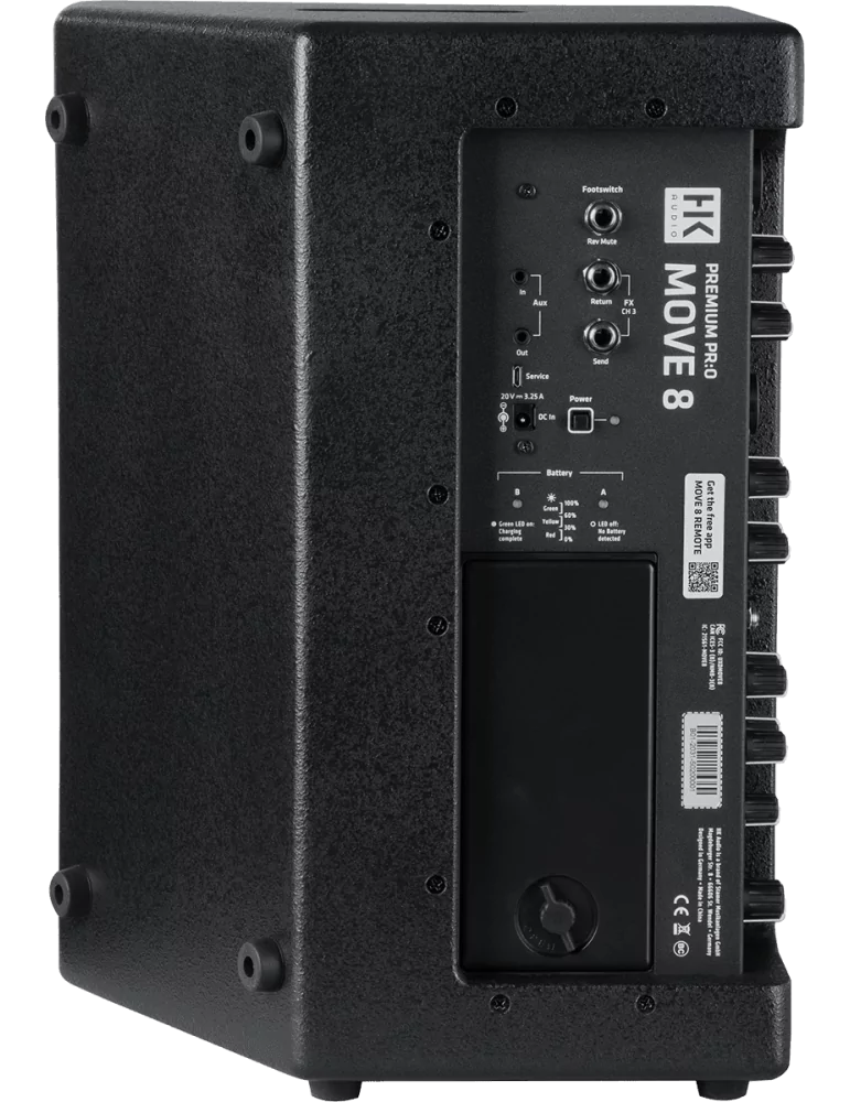  HK AUDIO MOVE8 Altavoz a pilas - amplificador de 2 vías de 8"/1" de 60W versátil|MusicGoodDeal 