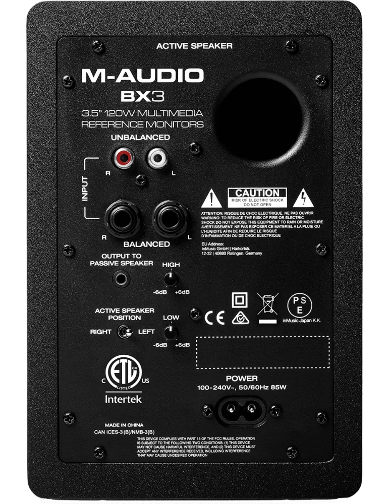  M-AUDIO BX3D3 Active 2-way 3.5" 120W speakers (pair)|MusicGoodDeal 