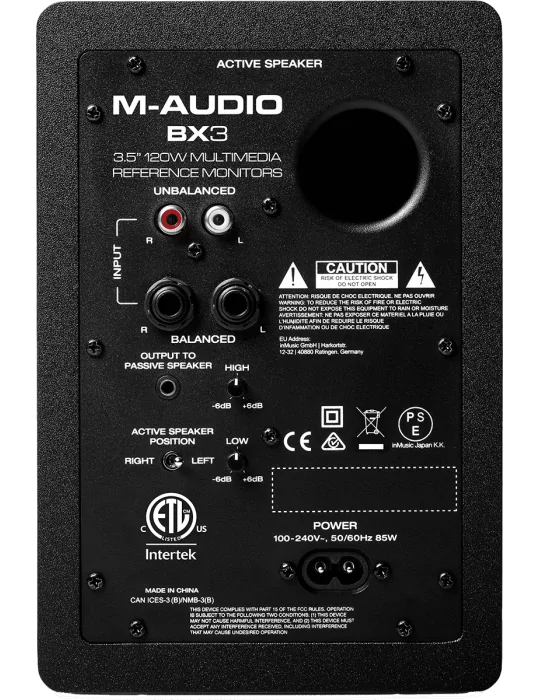  M-AUDIO BX3D3 Active 2-way 3.5" 120W speakers (pair)|MusicGoodDeal 