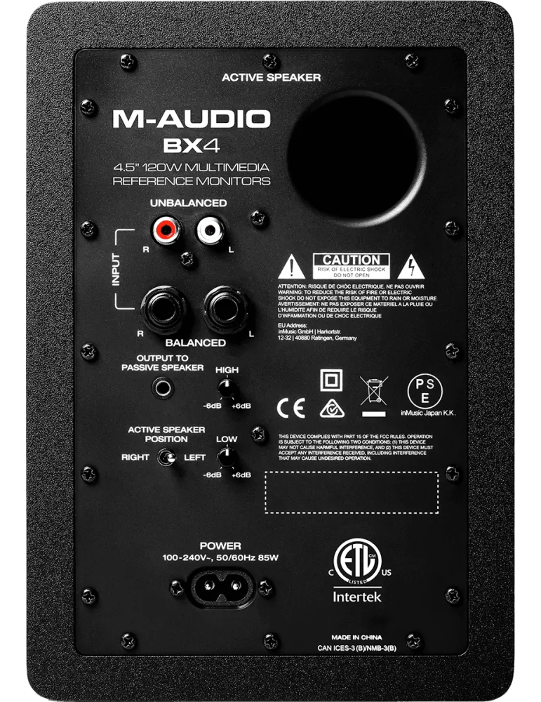  M-AUDIO BX4D3 Active 2-way 4.5" 120W speakers (pair)|MusicGoodDeal 