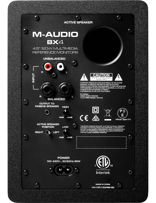  M-AUDIO BX4D3 Active 2-way 4.5" 120W speakers (pair)|MusicGoodDeal 
