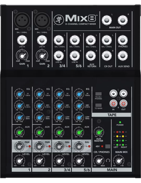  MACKIE MIX8 MIX - Compact 8 channel, 10 input|MusicGoodDeal 