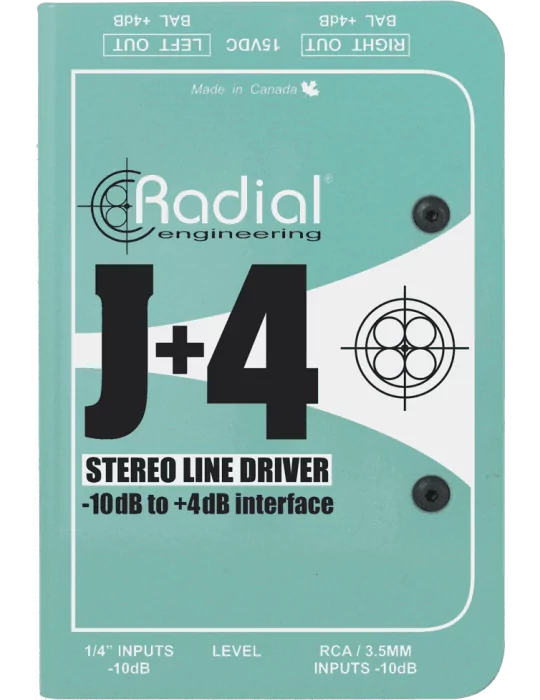  RADIAL ENGINEERING J+4 Direct boxes - Stereo converter - 10/+4dB|MusicGoodDeal 