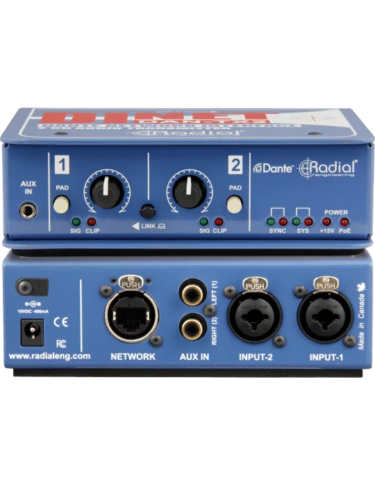  RADIAL ENGINEERING DAN-TX2 Boites de direct - 2 channel DANTE transmitter|MusicGoodDeal 