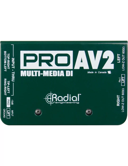  RADIAL ENGINEERING PRO-AV2 Direct boxes - Stereo multimedia passive D.I.|MusicGoodDeal 
