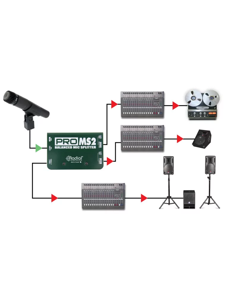  RADIAL ENGINEERING PRO-MS2 Divisores - 1 entrada / 2 salidas|MusicGoodDeal 