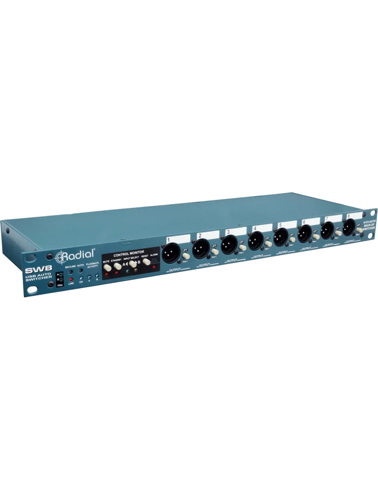  RADIAL ENGINEERING SW8-USB Racks - Auto-switcher 8 channels, 2 USB|MusicGoodDeal 