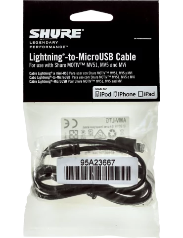  SHURE AMV-LTG Accessories - Micro USB - Lightning cable 1 m|MusicGoodDeal 