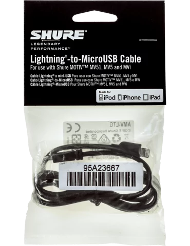 SHURE AMV-LTG15 Accessories - Micro USB - Lightning cable 38 cm|MusicGoodDeal 