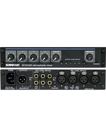  SHURE SCM268E SCM - Mezclador de 5 entradas de micrófono|MusicGoodDeal 