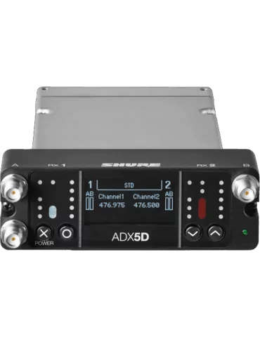  SHURE ADX5D-B Portable Receiver - Axient Digital 606-810 MHz Dual Portable Receiver|MusicGoodDeal 