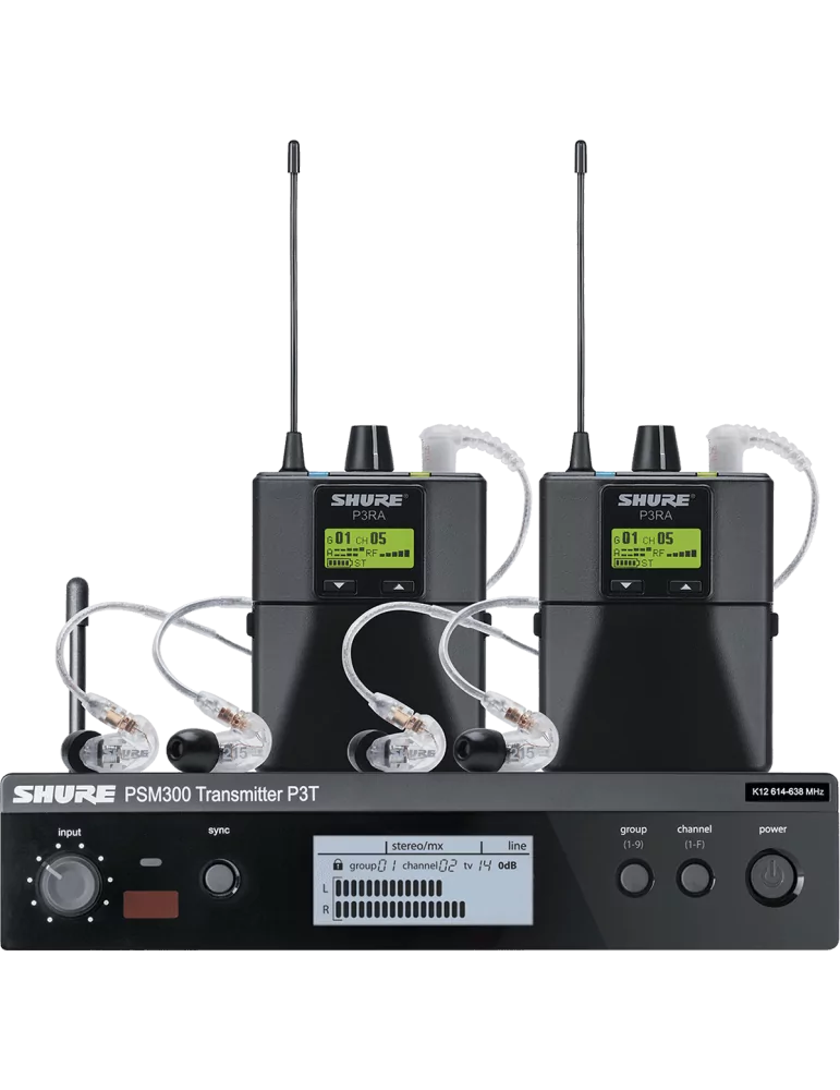 SHURE P3TERA215TWP-K3E Sistema completo - Twinpack Pro con SE215CL - Cinta K3E|MusicGoodDeal 