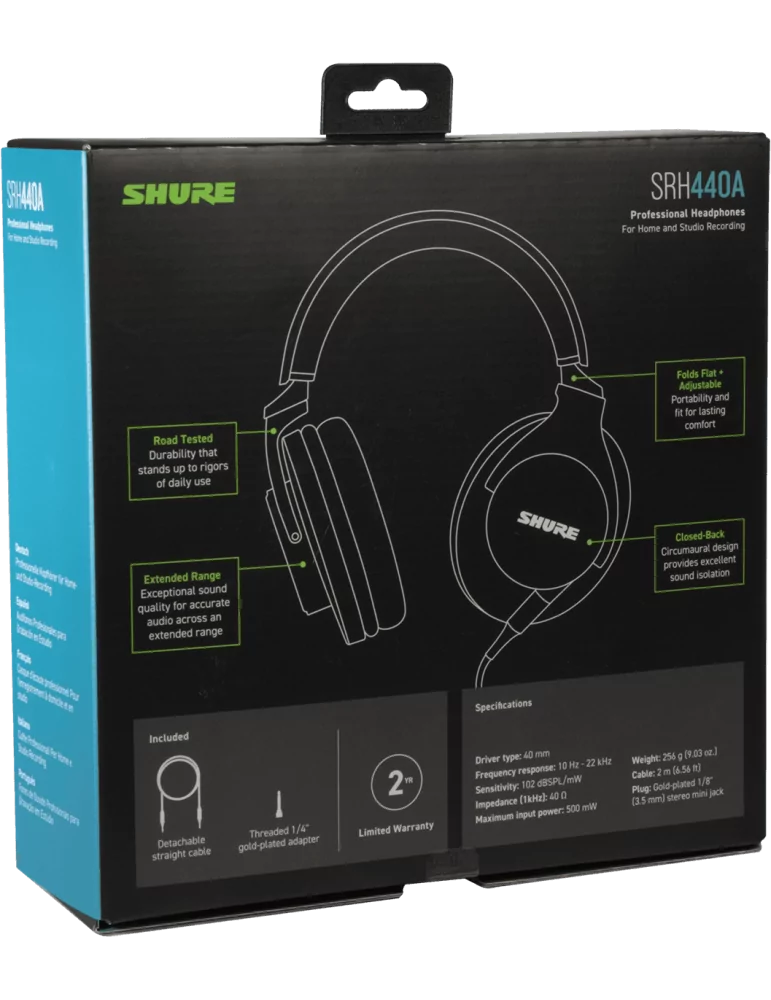  SHURE SRH440A-EFS Auriculares profesionales cerrados de estudio|MusicGoodDeal 