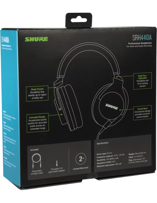  SHURE SRH440A-EFS Auriculares profesionales cerrados de estudio|MusicGoodDeal 