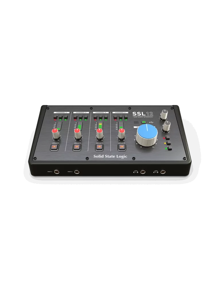  SOLID STATE LOGIC SSL12 USB-C - 4 micrófonos/línea, 2 instrumentos, 4 salidas, MIDI, ADAT|MusicGoodDeal 