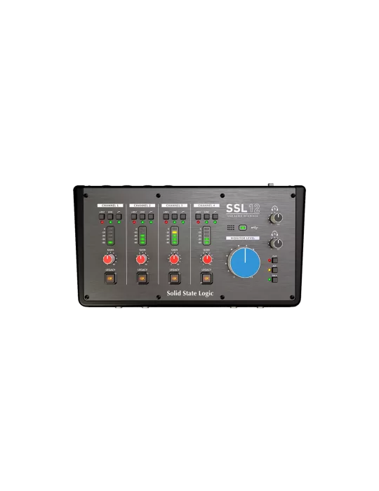  SOLID STATE LOGIC SSL12 USB-C - 4 micrófonos/línea, 2 instrumentos, 4 salidas, MIDI, ADAT|MusicGoodDeal 