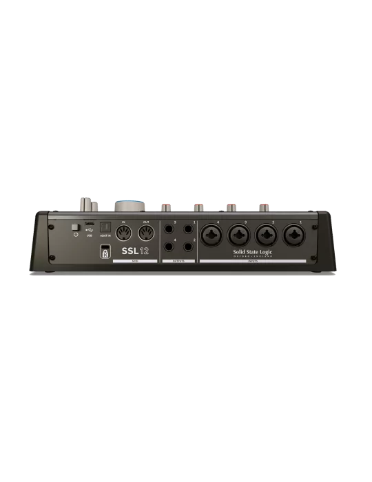  SOLID STATE LOGIC SSL12 USB-C - 4 micrófonos/línea, 2 instrumentos, 4 salidas, MIDI, ADAT|MusicGoodDeal 