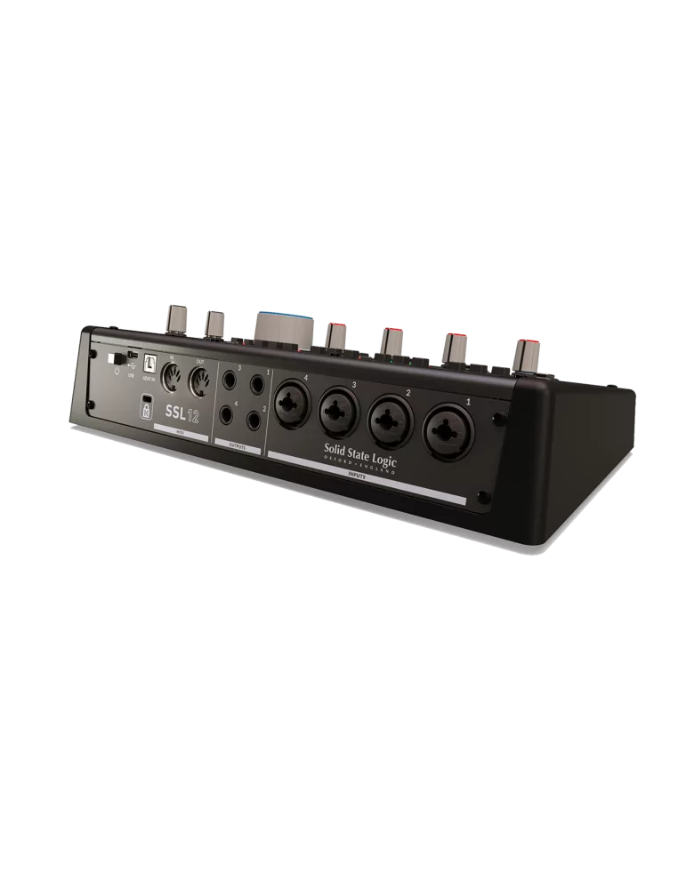  SOLID STATE LOGIC SSL12 USB-C - 4 micrófonos/línea, 2 instrumentos, 4 salidas, MIDI, ADAT|MusicGoodDeal 