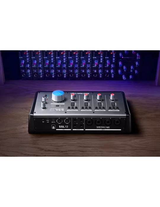  SOLID STATE LOGIC SSL12 USB-C - 4 micrófonos/línea, 2 instrumentos, 4 salidas, MIDI, ADAT|MusicGoodDeal 