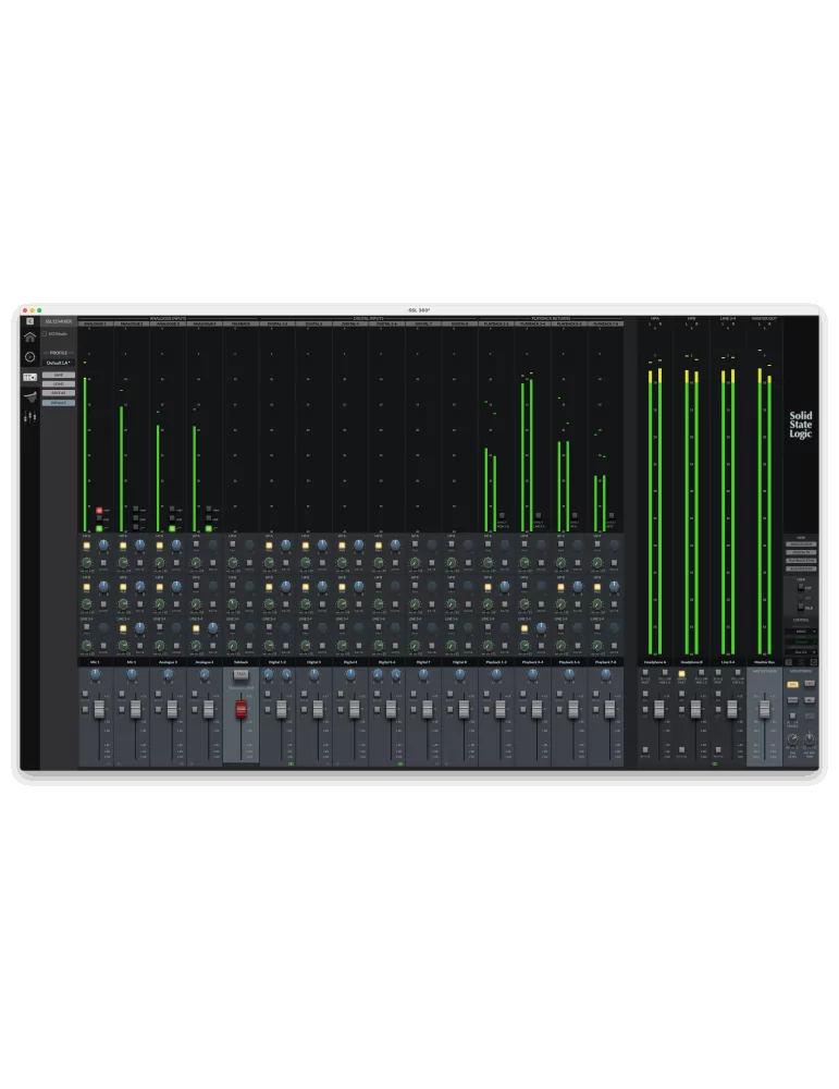  SOLID STATE LOGIC SSL12 USB-C - 4 micrófonos/línea, 2 instrumentos, 4 salidas, MIDI, ADAT|MusicGoodDeal 
