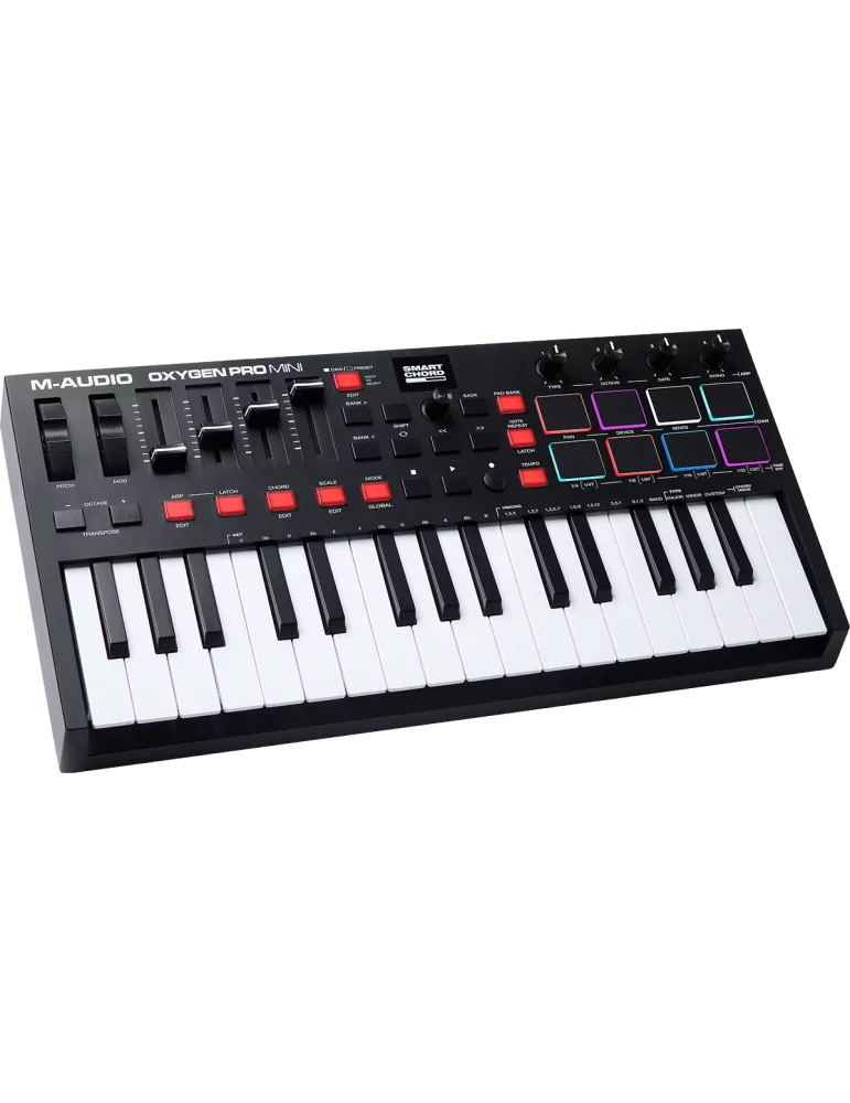  M-AUDIO OXYGENPROMINI Teclado principal USB con 32 mini almohadillas RGB|MusicGoodDeal 