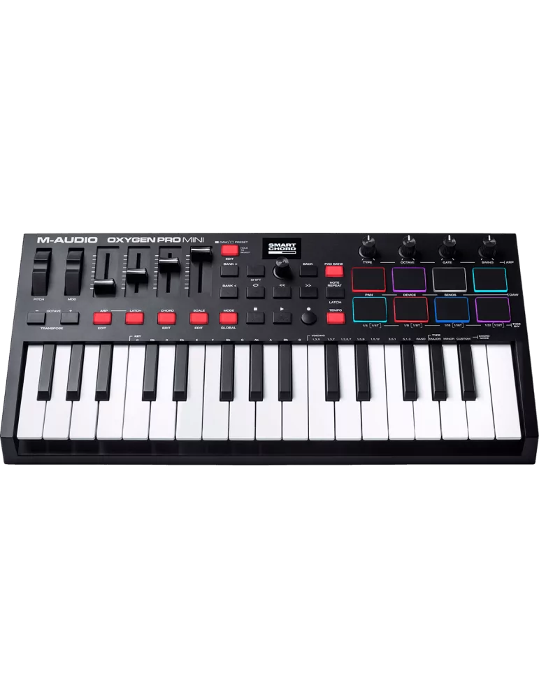  M-AUDIO OXYGENPROMINI Teclado principal USB con 32 mini almohadillas RGB|MusicGoodDeal 
