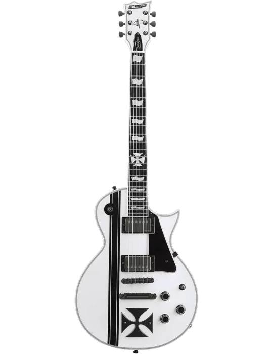  ESP IRONCROSS-W James Hetfield - Blanco brillante con rayas negras|MusicGoodDeal 