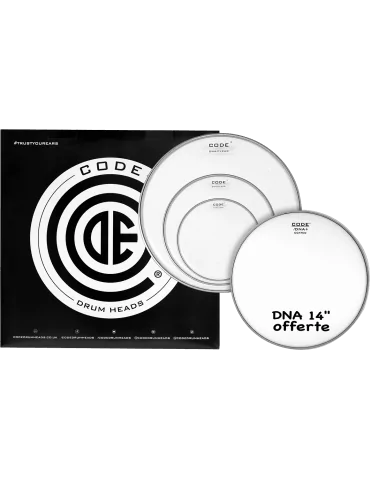  CODE DRUMHEADS TPDNACLRR Tom - Transparent Rock 10" 12" 16" + 14" DNA|MusicGoodDeal 